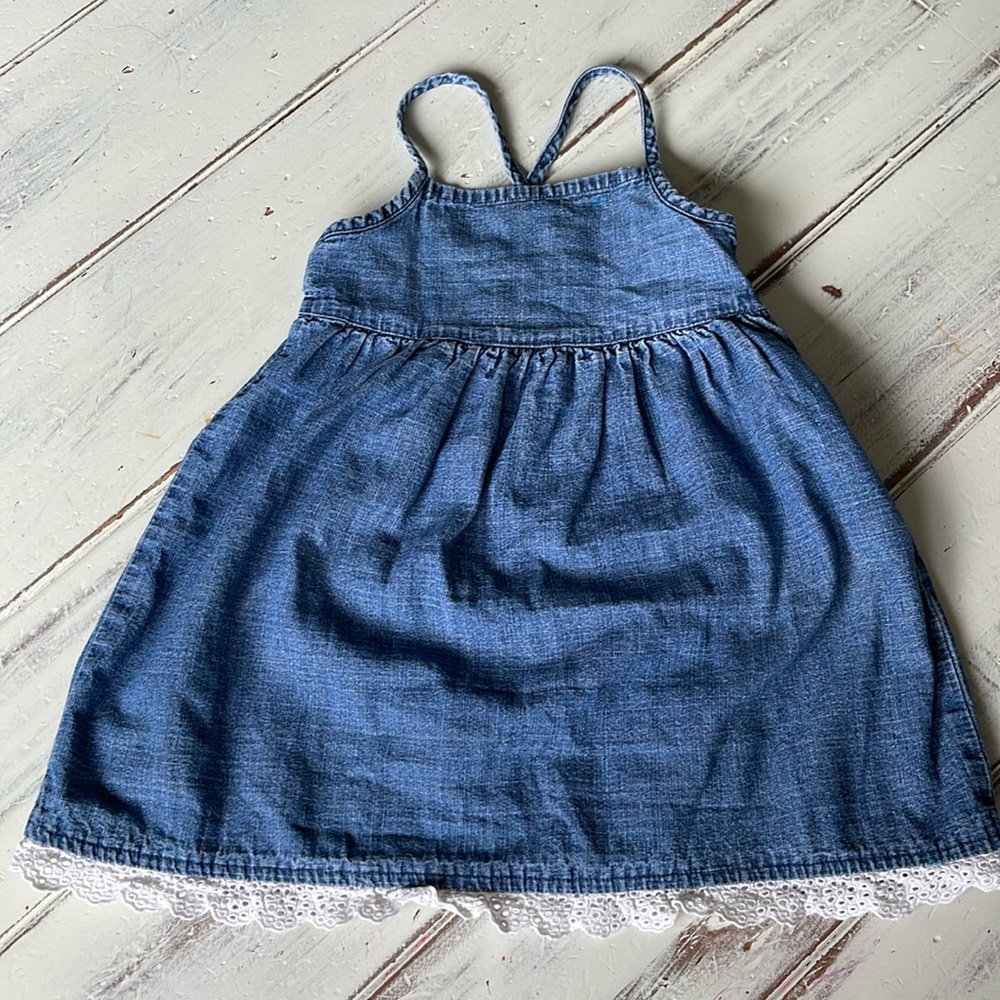 Denim dress w lace!
